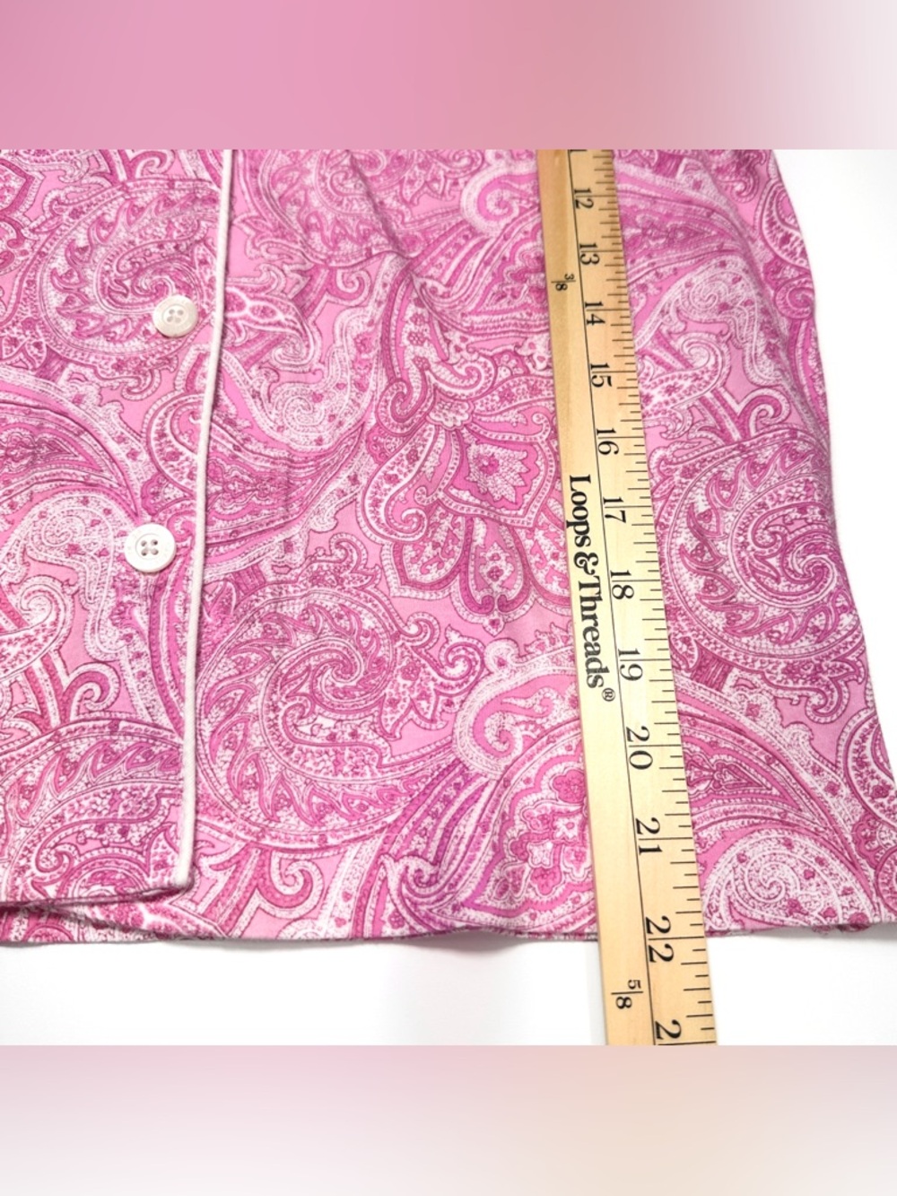 Lauren Ralph Lauren Pink Paisley Short Sleeve Pajama Set Sz Small Cotton Lounge - Picture 8 of 14